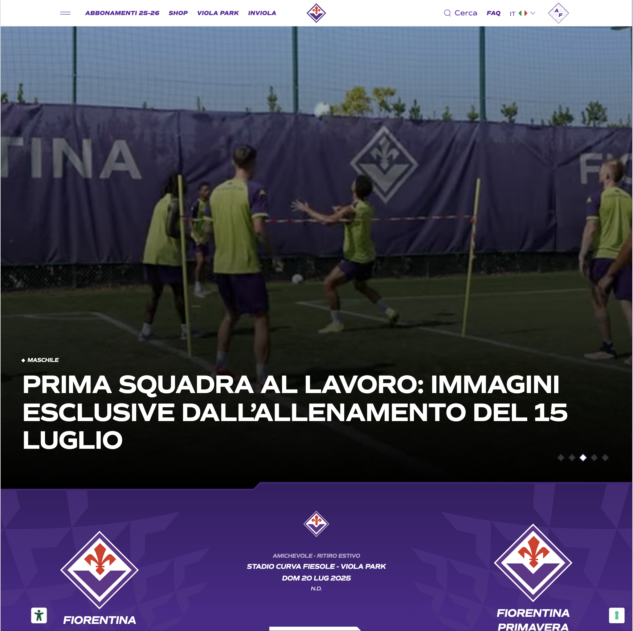 ACF Fiorentina Nuovo Sito web
