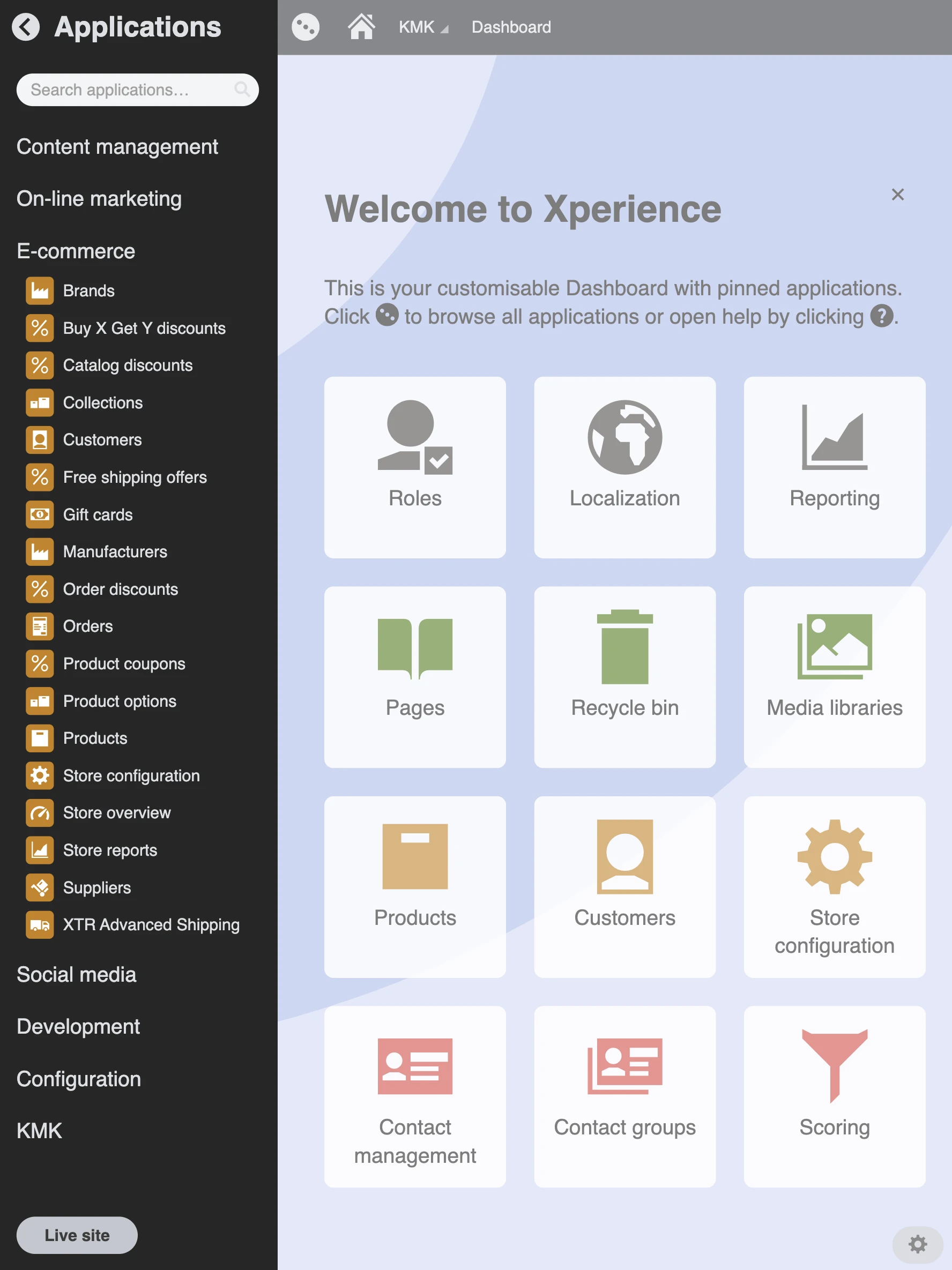 Funzionalità e.commerce pronto all'uso