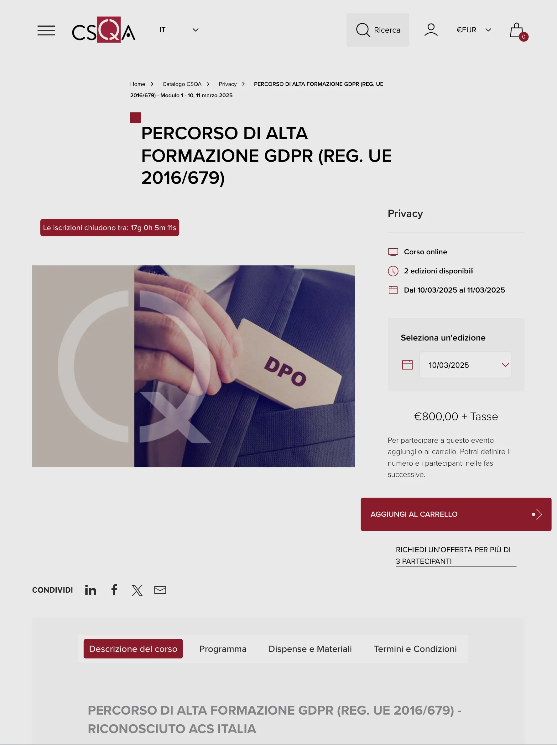 CSQA piattaforma e-learning, LSM