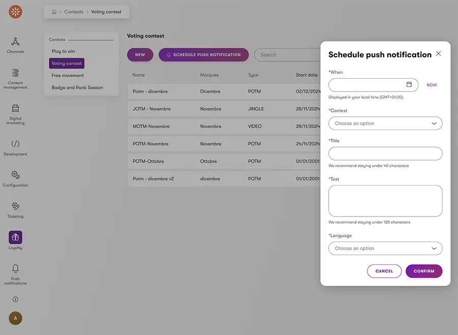 ACF Fiorentina push notification