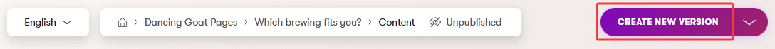 Xperience Modificare il contenuto di pagine strutturate Crea una nuova versione