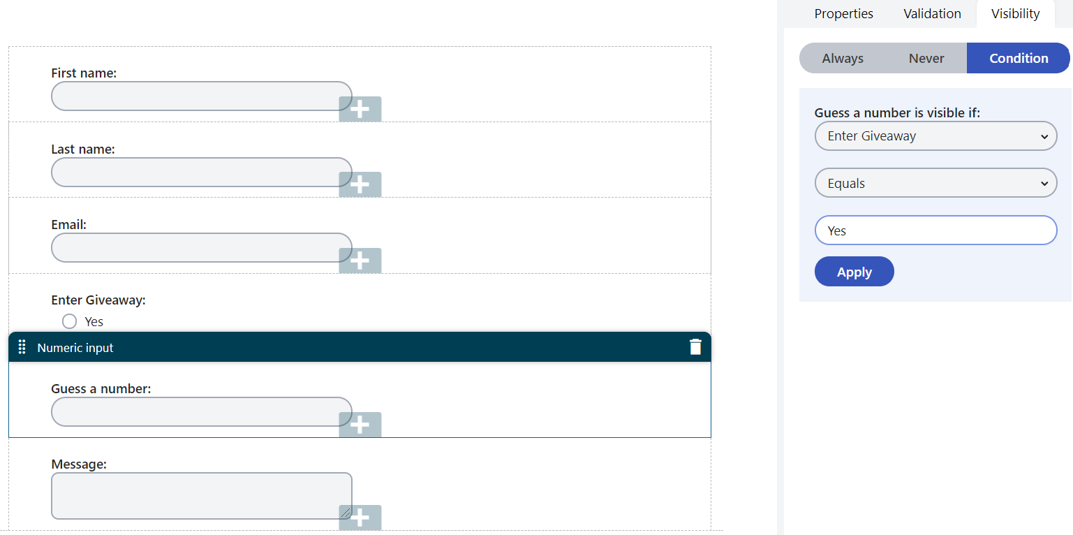form_builder_visibility.png XTR K13 Aggiunta di condizioni di visibilità dei campi