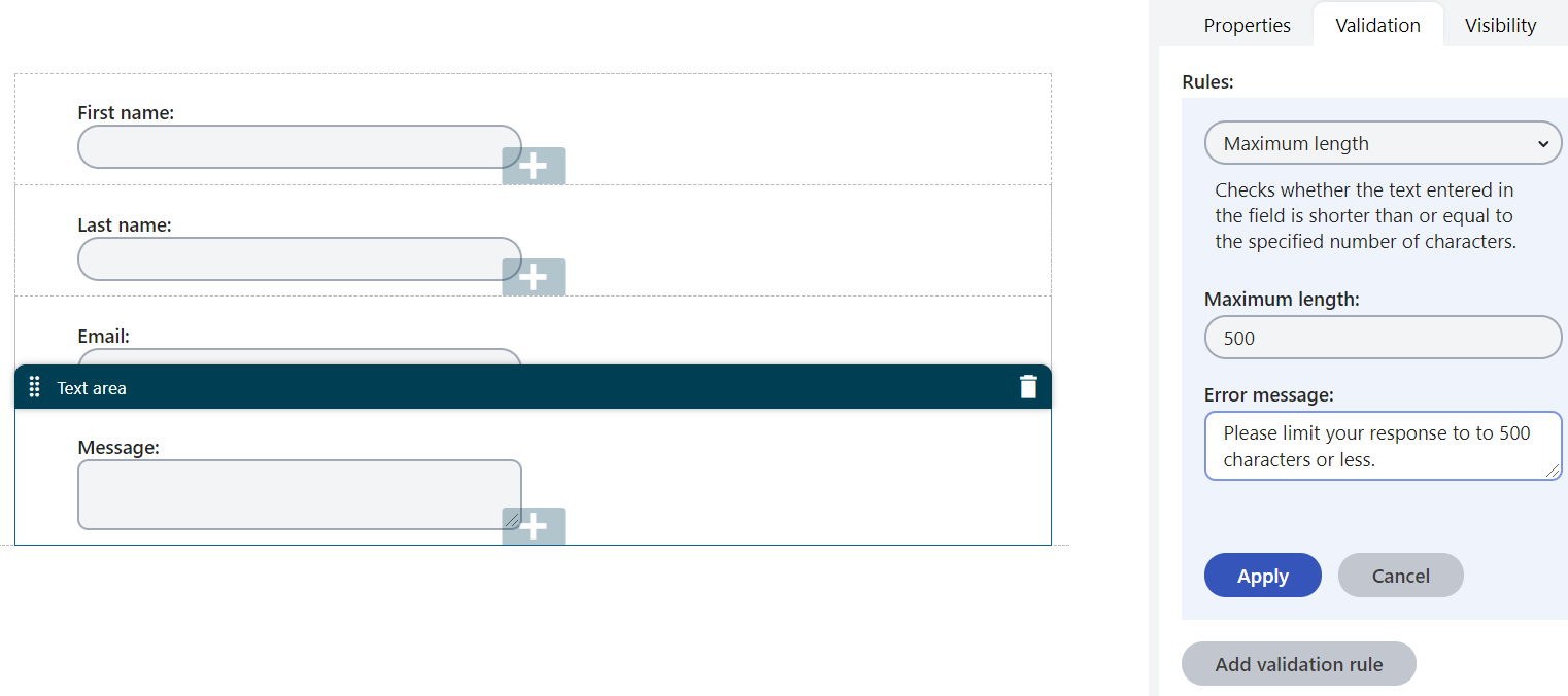 form_builder_validation.png XTR K13 Aggiunta della validazione dei campi