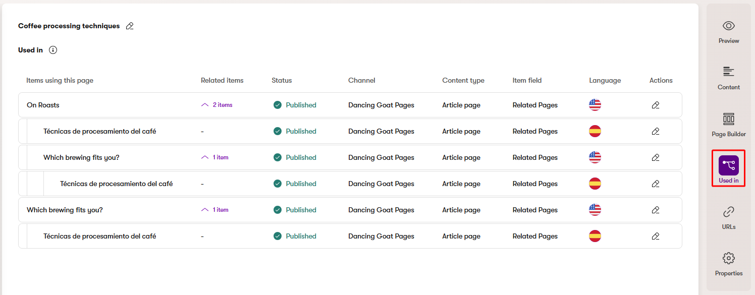 page_usage_tab.png Xperience Tracciare l’utilizzo delle pagine