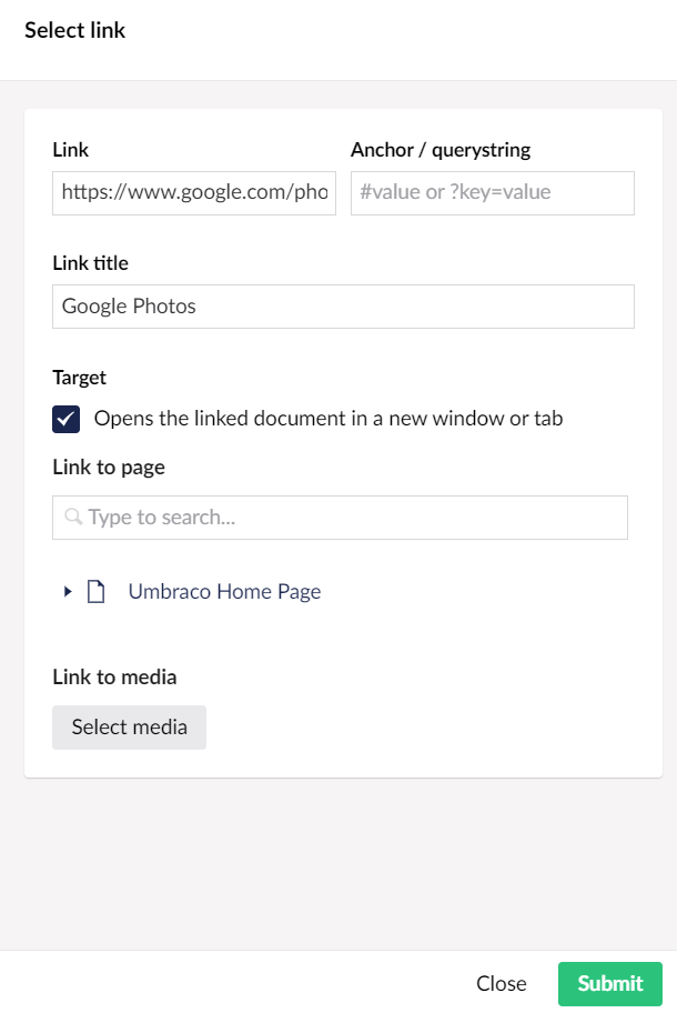 Umbraco Link to a Page on Another Website