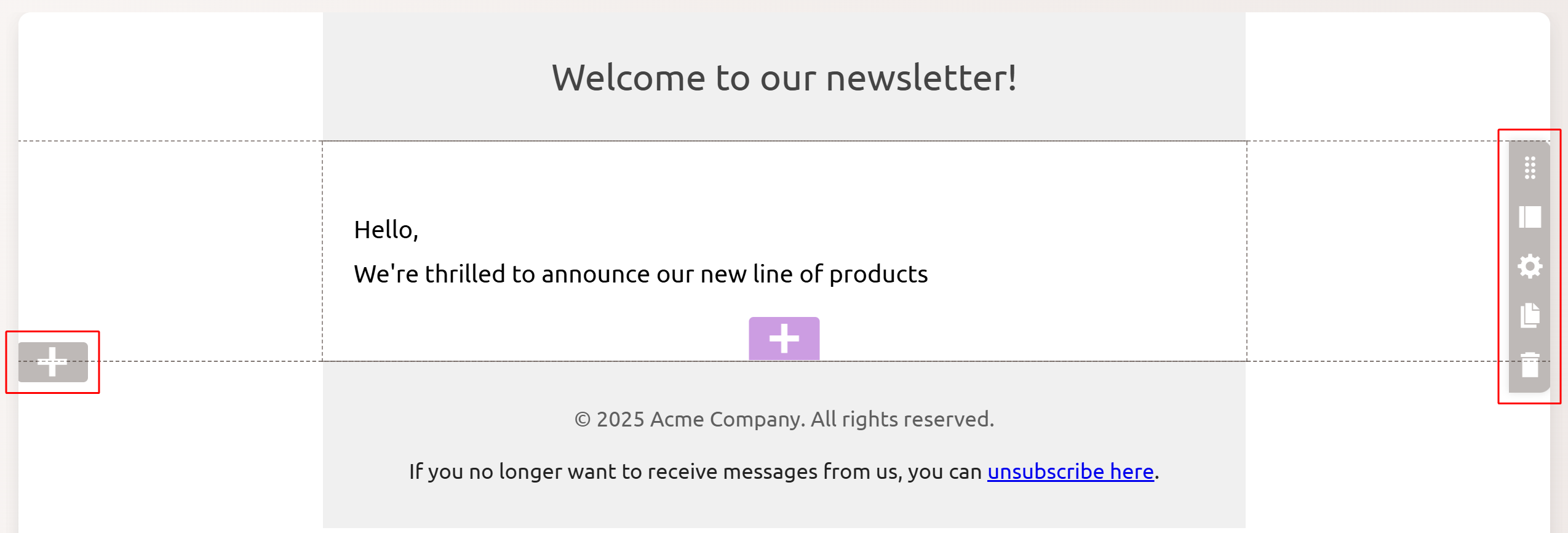 EB_sections.png Xperience Creare email in Email Builder Modificare il layout dell’email usando le sezioni