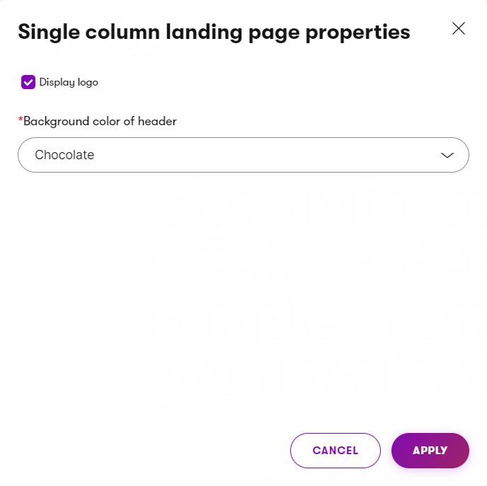 Xperience Configurare page template Proprietà finestra di dialogo
