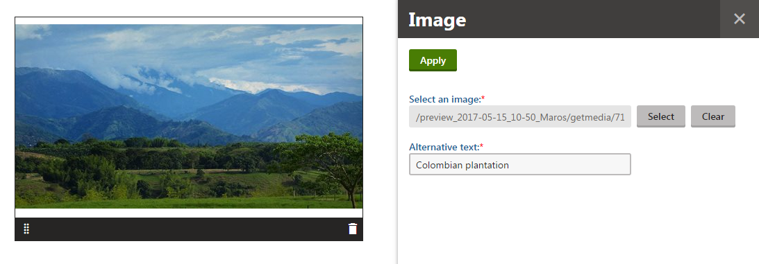EmailWidgetProperties.png XTR K13 Comporre email di marketing Specificare le proprietà dei widget email