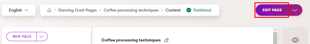 Xperience Modificare il contenuto di pagine strutturate Modifica pagina