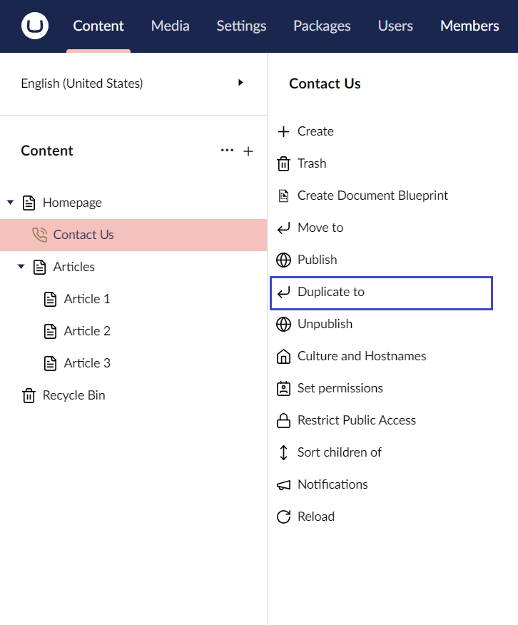 Copy-Menu-1.png Umbraco Copiare una pagina Opzione 1