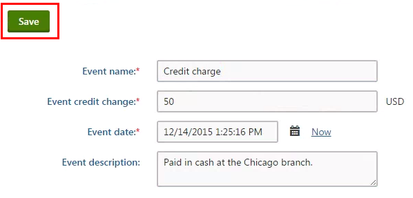 clicking_save.png XTR K13 Modifica del saldo di credito di un cliente Salva