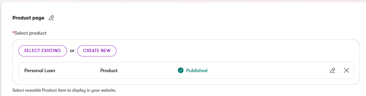 Xperience Aggiungere un prodotto dal Content hub alla nuova pagina