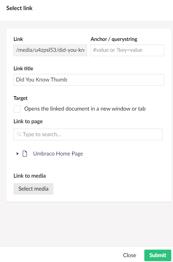 Umbraco Link to a Media File in Umbraco