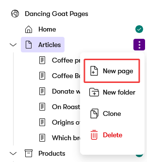 Xperience Creare una nuova pagina