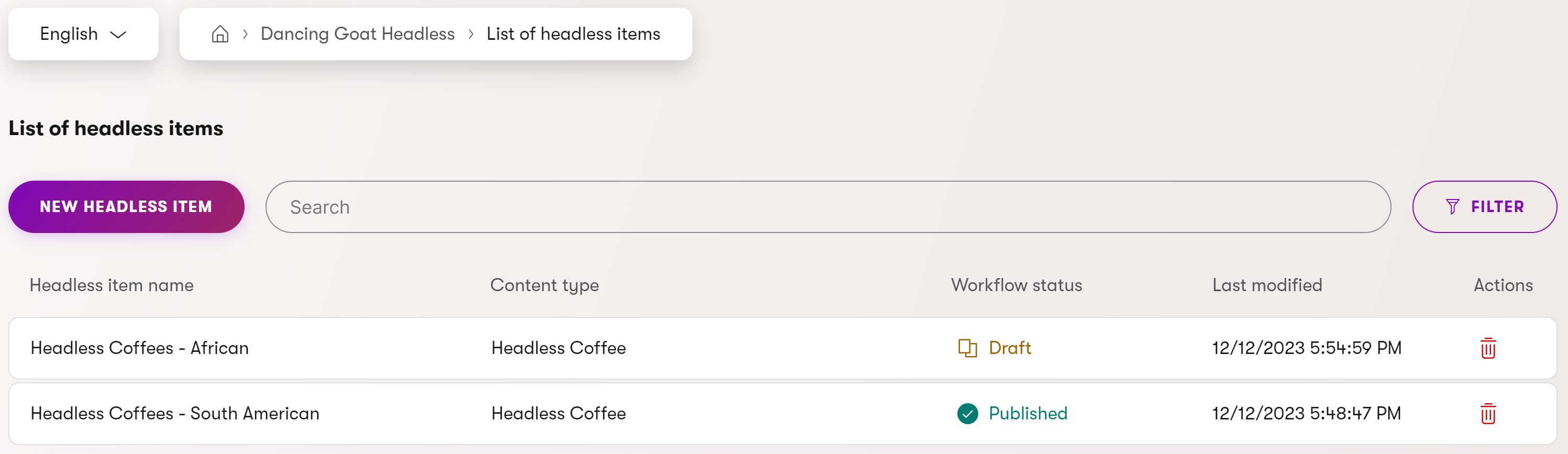 Xperience Contenuti headless