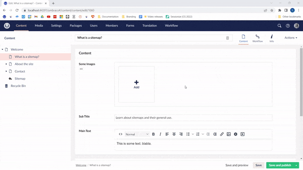 image_1.gif Umbraco Aggiungere media tramite la sezione Content Finestra di dialogo