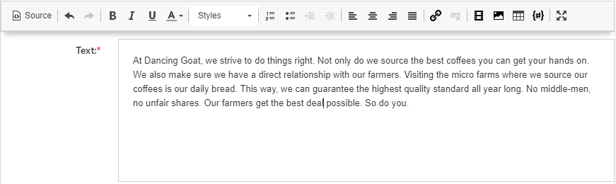 RTE_CKeditor.png XTR K13 Editor di campo rich text