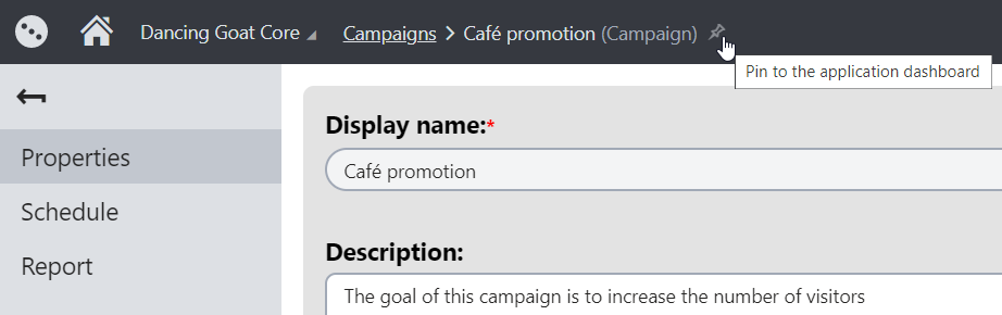 pinning_to_application_dashboard.png XTR K13 Aggiungere applicazioni e oggetti al pannello delle applicazioni
