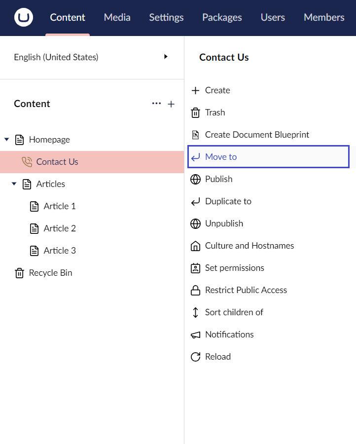 Move-Menu-1.png Umbraco Spostare una pagina Opzione 1