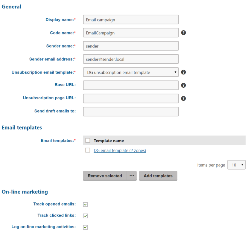 EmailCampaignConfiguration.png XTR K13 Creazione di campagne email