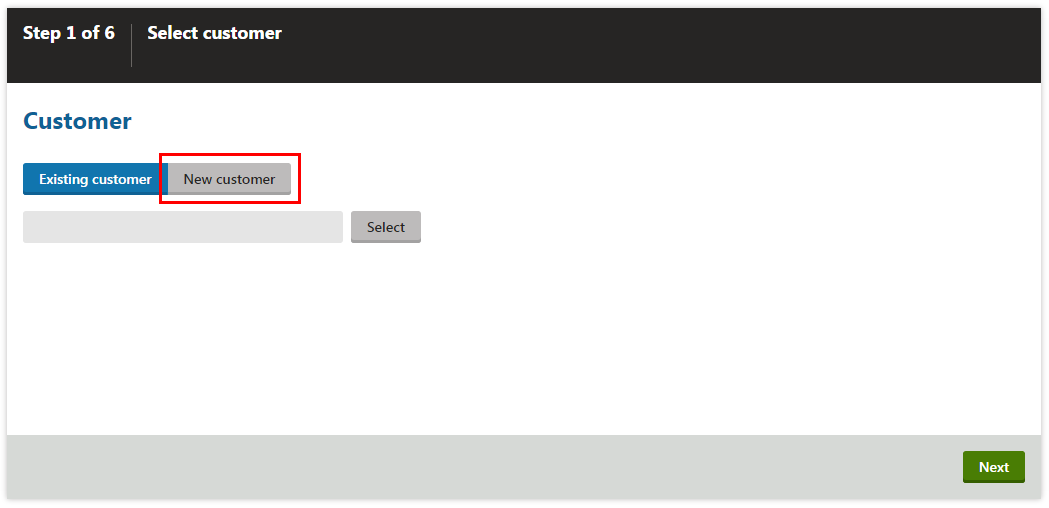 clicking_new_customer_in_order_wizard.png XTR K13 Creazione di un cliente durante la creazione di un ordine New customer