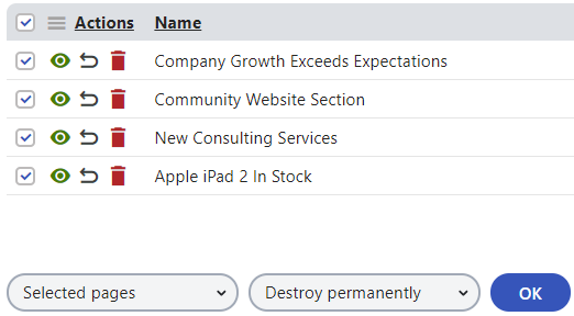 destroying_pages.png XTR K13 Svuotare il cestino delle pagine Destroy permanently