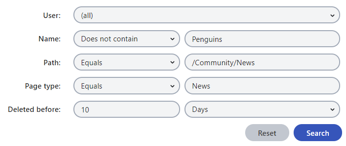 filtering_pages_1.png XTR K13 Svuotare il cestino delle pagine Filter