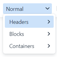 Format-Dropdown.png Umbraco Lavorare con il Rich Text Editor Formati