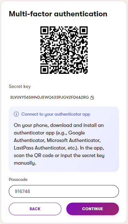 Xperience Backoffice Multi-factor authentication