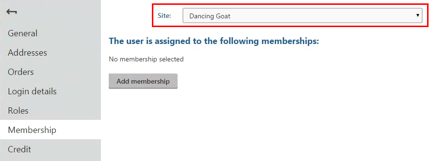 selecting_site_1.png XTR K13 Assegnare manualmente le iscrizioni ai clienti Menu tendina Site