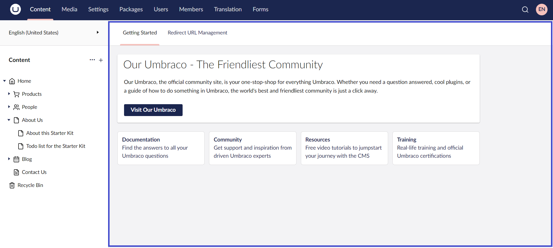 Dashboards.png Umbraco Backoffice Dashboard