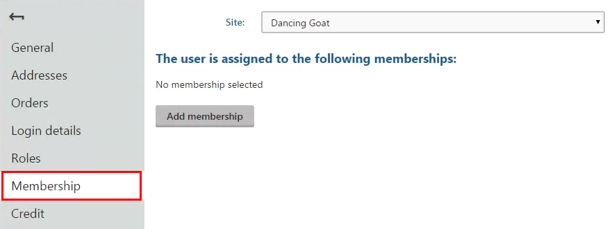 switching_to_membership_tab.png XTR K13 Assegnare manualmente le iscrizioni ai clienti Scheda Membership
