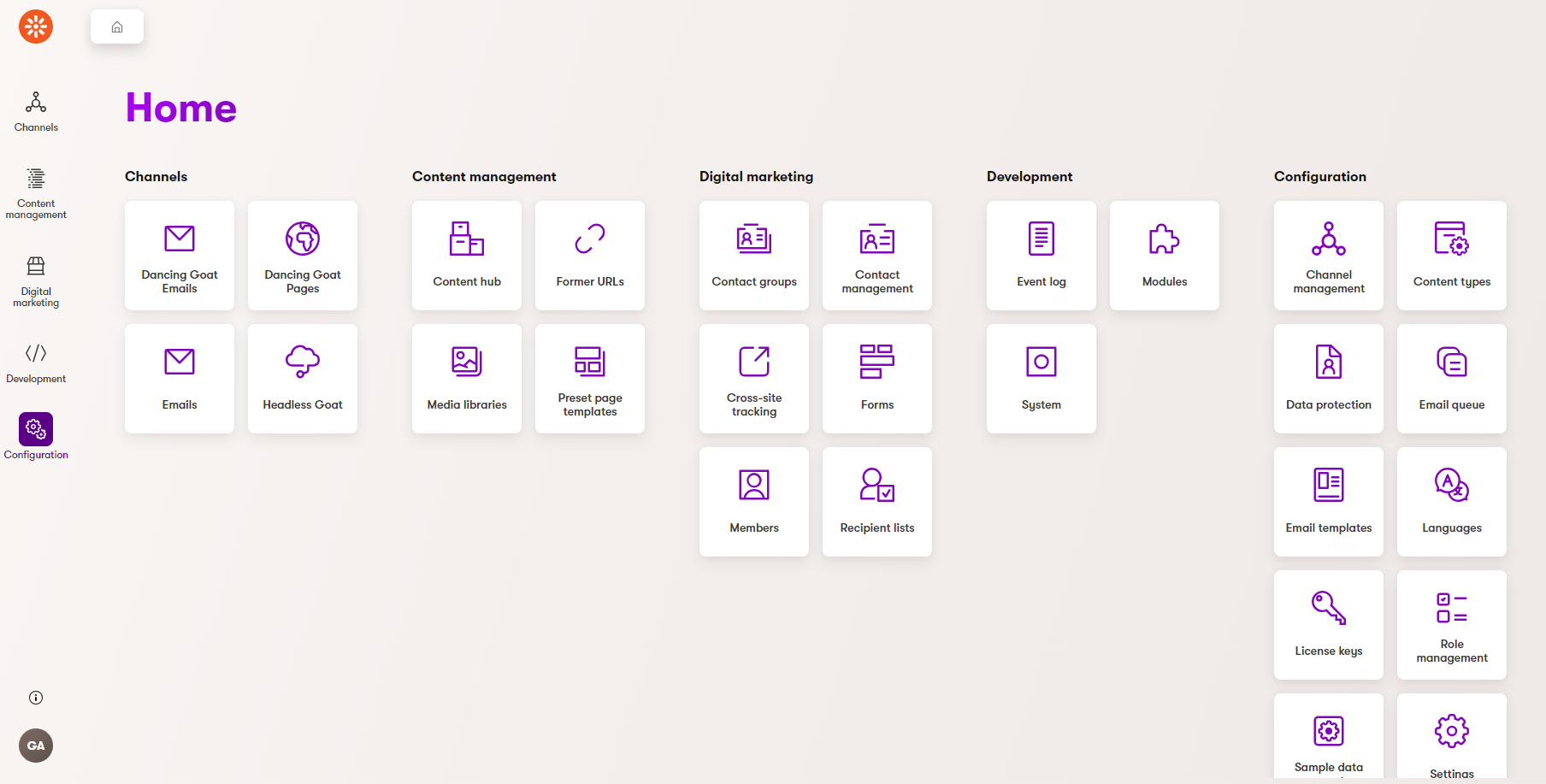 Xperience Backoffice Dashboard