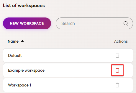 Xperience Eliminare i workspace