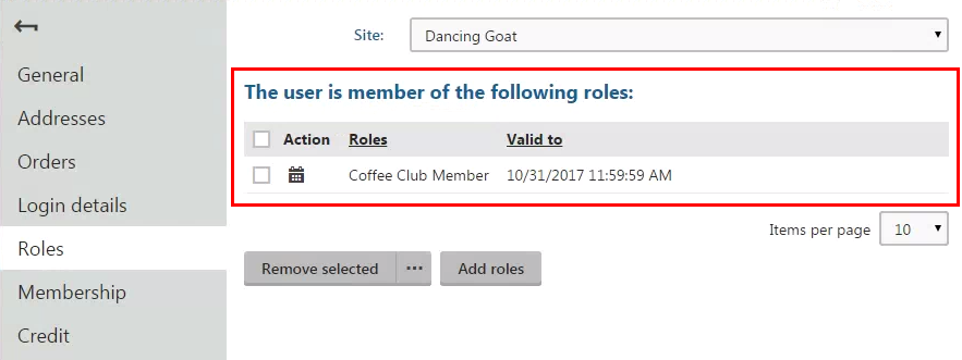 assigned_roles.png XTR K13 Assegnare ruoli ai clienti Ruoli assegnati