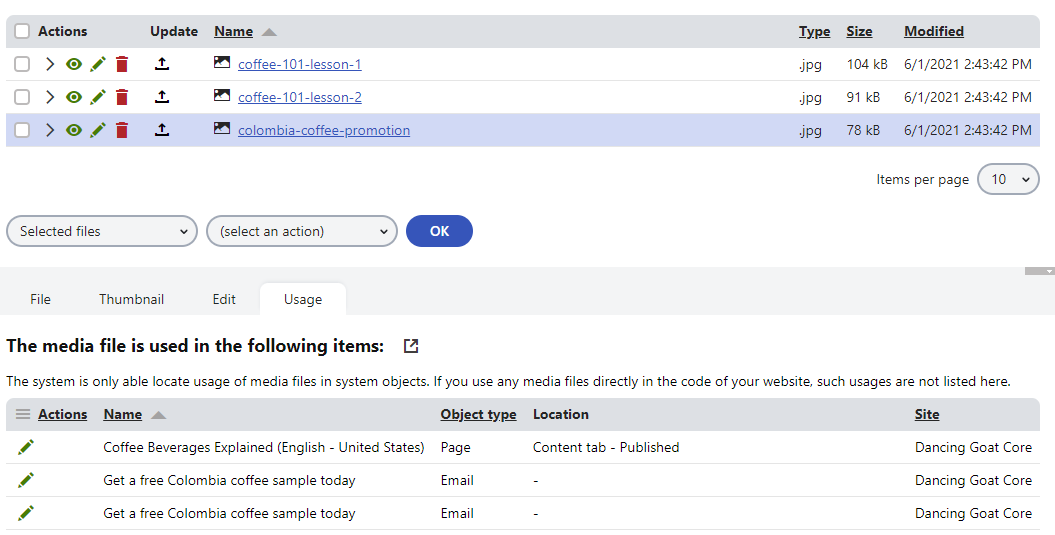 media_file_usage.png XTR K13 Come visualizzare l’utilizzo di un file multimediale