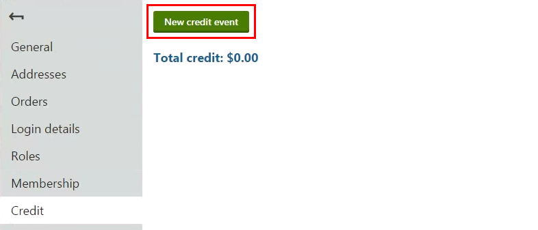 clicking_new_credit_event.png XTR K13 Modifica del saldo di credito di un cliente Scheda New credit event