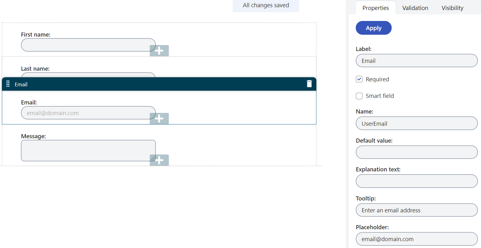 form_builder_configuring_field_properties.png XTR K13 Configurazione delle proprietà dei campi