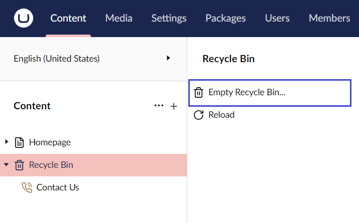 Empty-Recycle-Bin.png Umbraco Eliminare e ripristinare pagine Svuotare il cestino